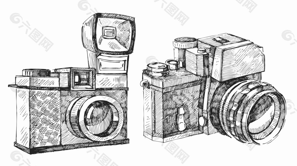 素描相机平面广告素材免费下载(图片编号:160