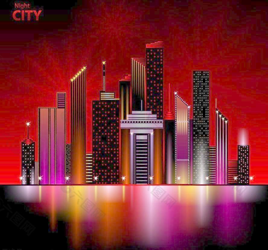 城市建筑夜景圖片