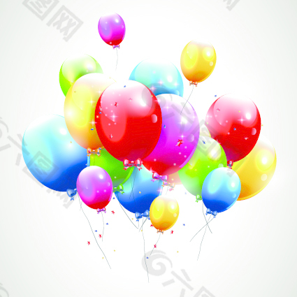 賀卡矢量07生日快樂的氣球