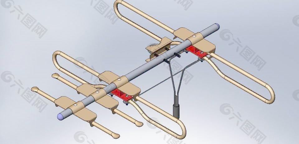 2元素和VHF和UHF 2偶极子天线