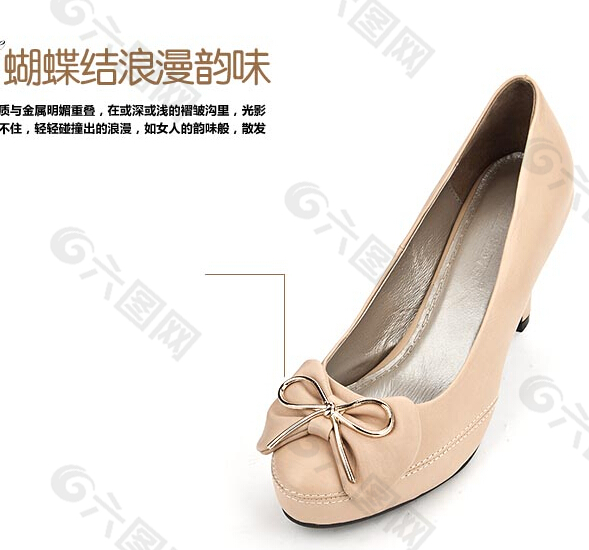 時尚蝴蝶結女高跟鞋細節(jié)展示