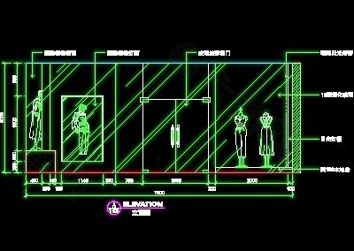 鞋帽店,服装店橱窗门面实例cad详图,装修施工图纸25例
