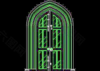 雙扇門、推拉門、感應(yīng)門、旋轉(zhuǎn)門CAD圖塊素材36
