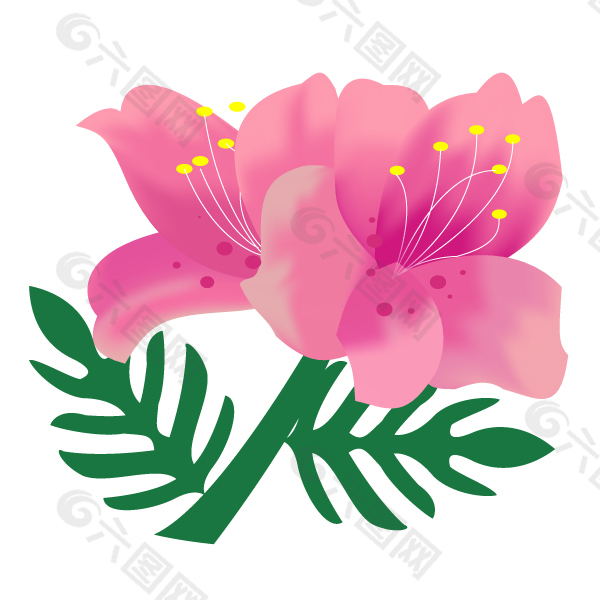 AI 矢量紅色小花