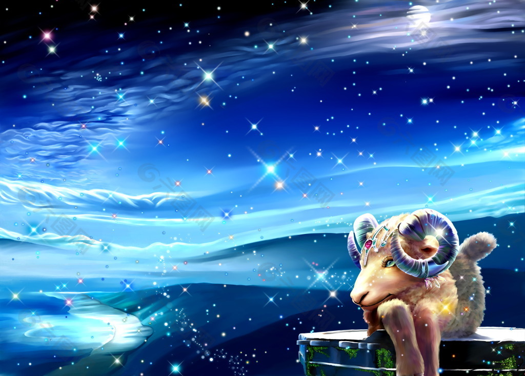 梦幻星空摩羯星座图