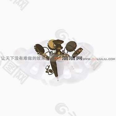 3D吸頂燈模型