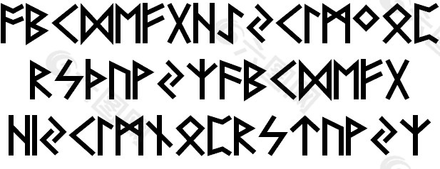 北歐古字母AOE字體