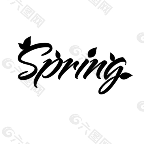 創意春天英文字筆刷