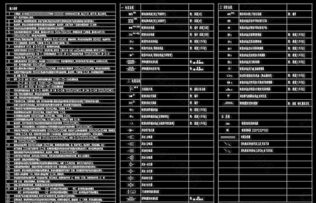 弱电标准图例