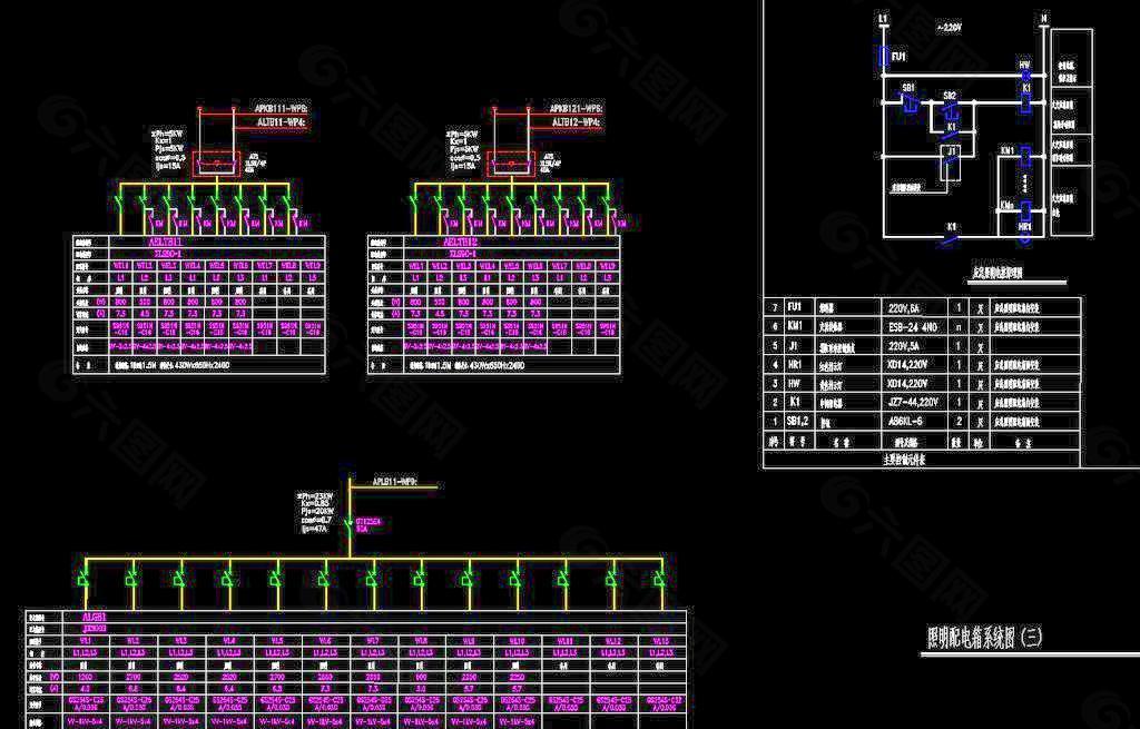 照明配电箱系统图