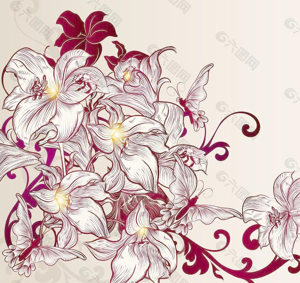 手绘花卉装饰装修素材免费下载(图片编号:2139965)-六