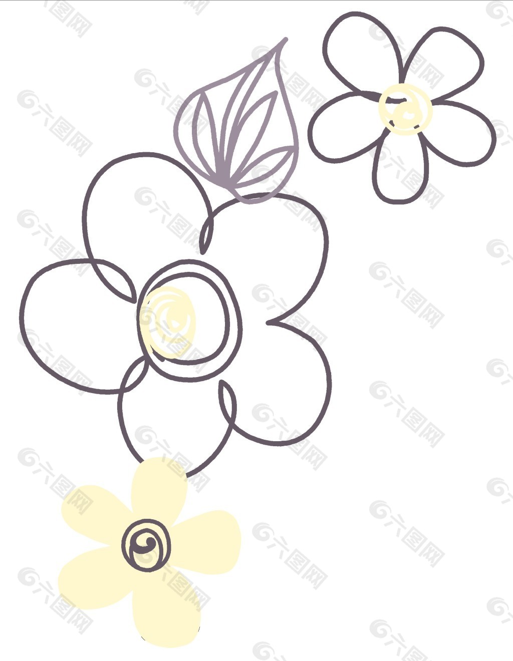 素描花