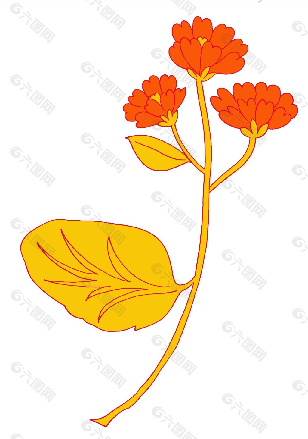 黃葉紅花