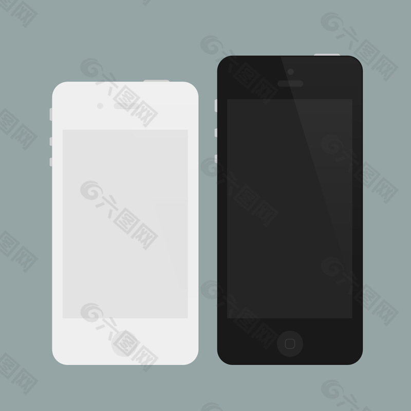 扁平化iphone4和5PSD素材