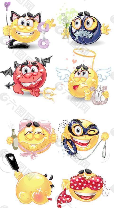 搞笑卡通頭像矢量素材