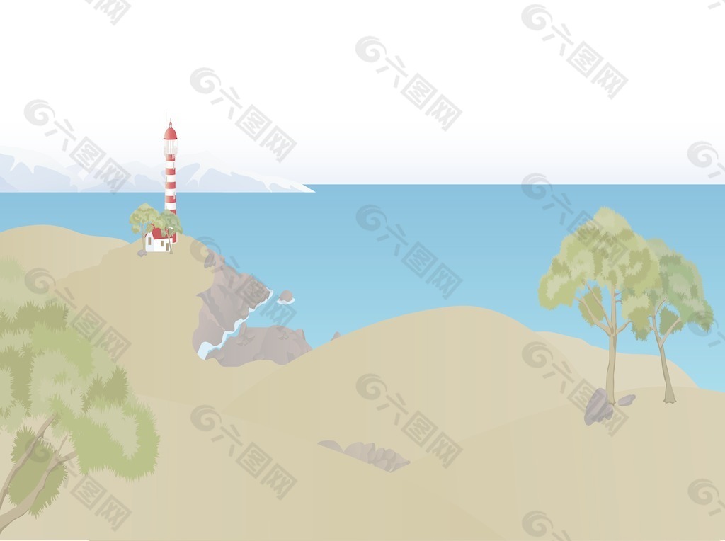 海岸風(fēng)景矢量