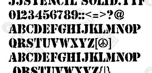 JJStencil 英文字體下載