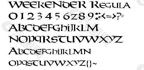 WEEKENDER 英文字體下載