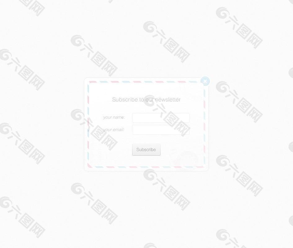 信封風(fēng)格 注冊(cè)表格