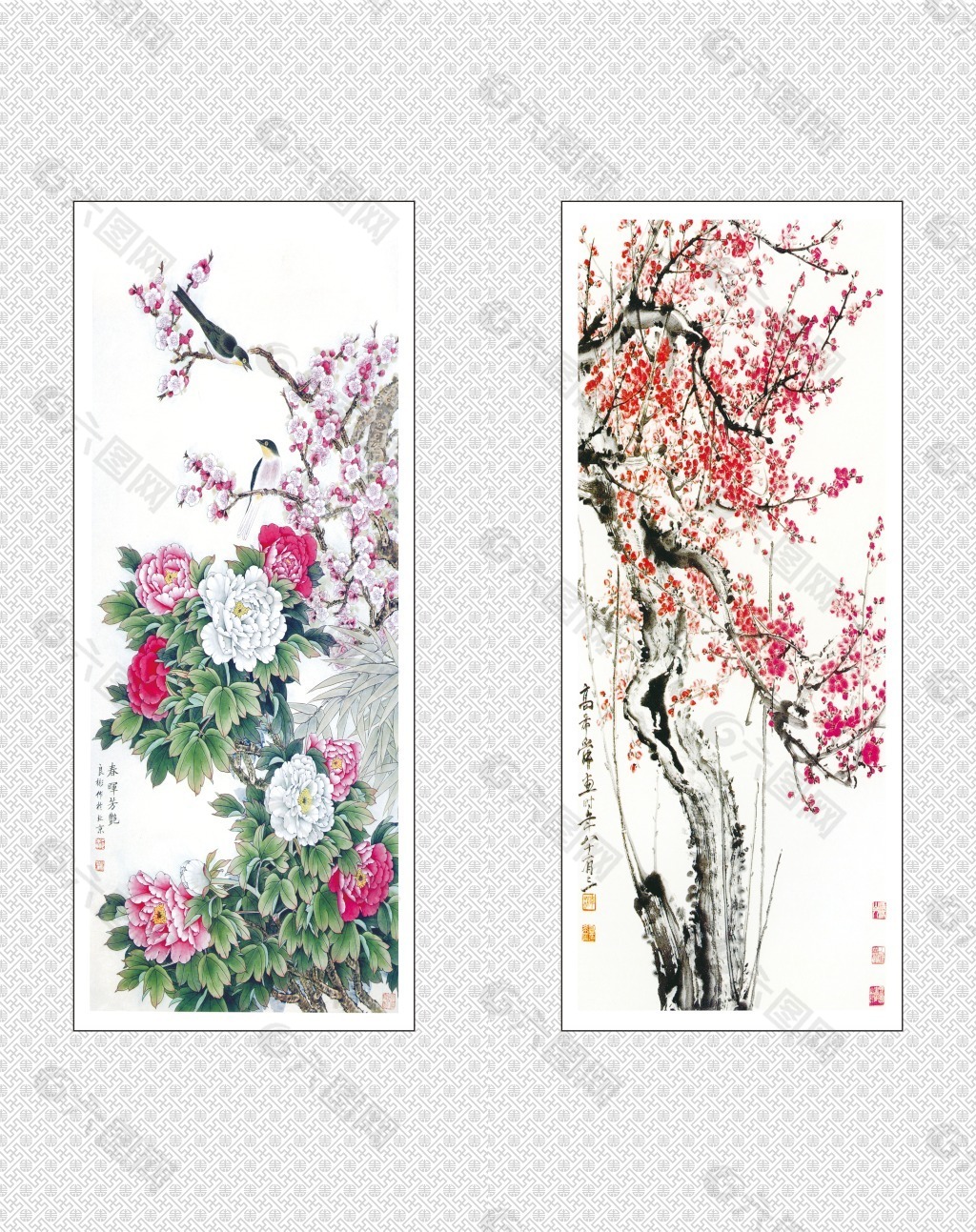 梅花牡丹花