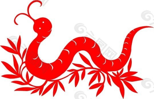 剪紙矢量蛇