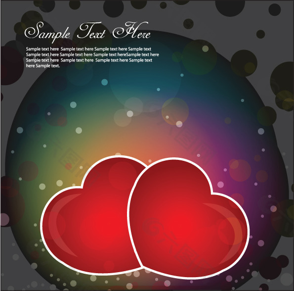 矢量素材浪漫的心型背景