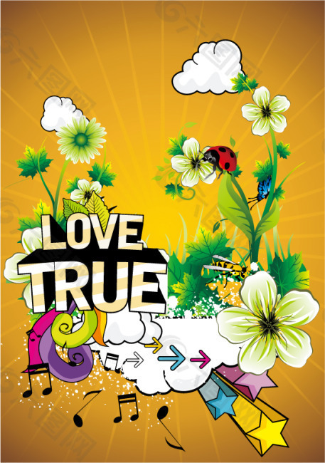 卡通動物音樂藝術海報矢量素材