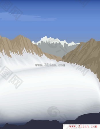 美麗的雪山