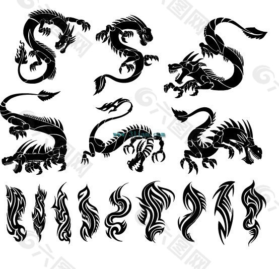 黑白中國龍