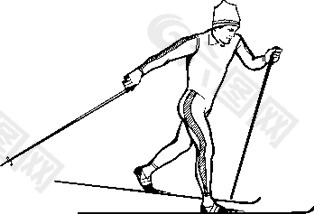 滑雪運動矢量圖