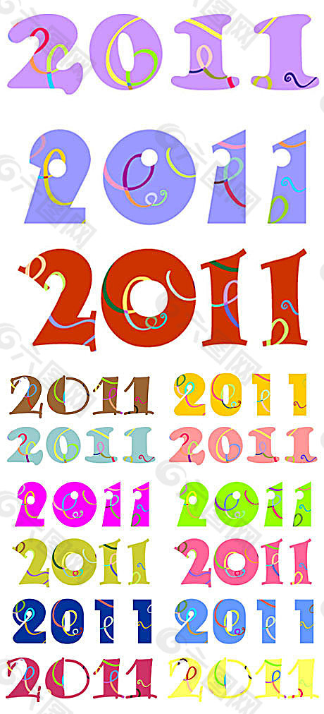 可愛2011數字矢量素材