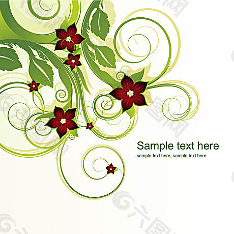 時尚花朵花紋矢量素材