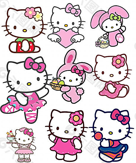 hello kitty卡通猫psd素材