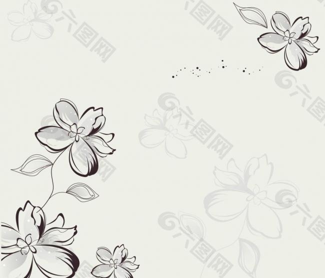 線描花朵圖片
