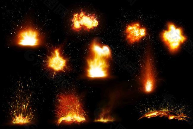 多種火焰PSD素材