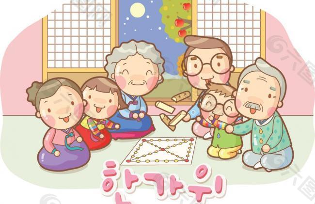 溫馨家庭系列插畫圖片