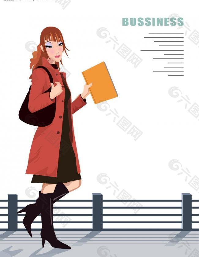 時(shí)尚女性分層插畫(huà)-09圖片