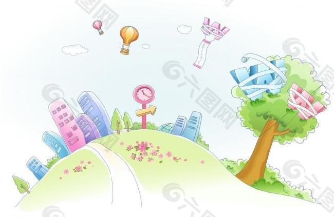 風景插畫圖片