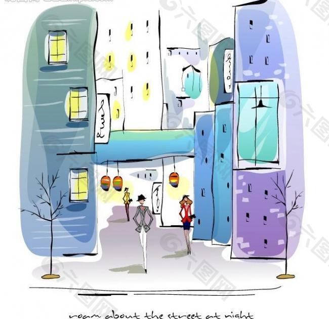 建筑插畫圖片
