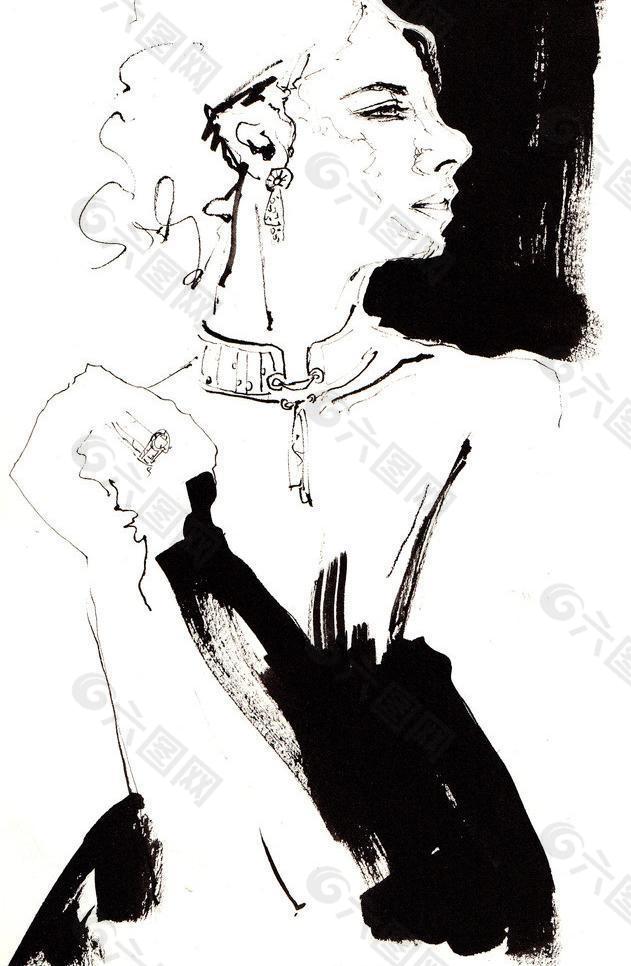 插畫 美女圖片