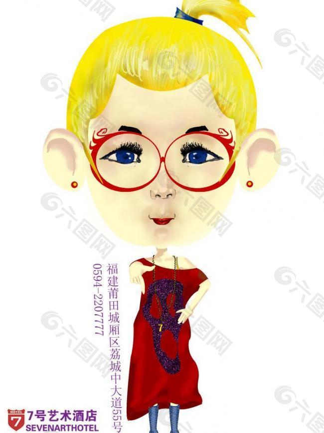 時(shí)尚可愛(ài)插畫圖片