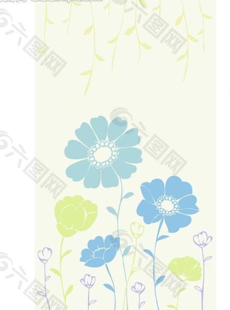 時(shí)尚花紋矢量素材圖片