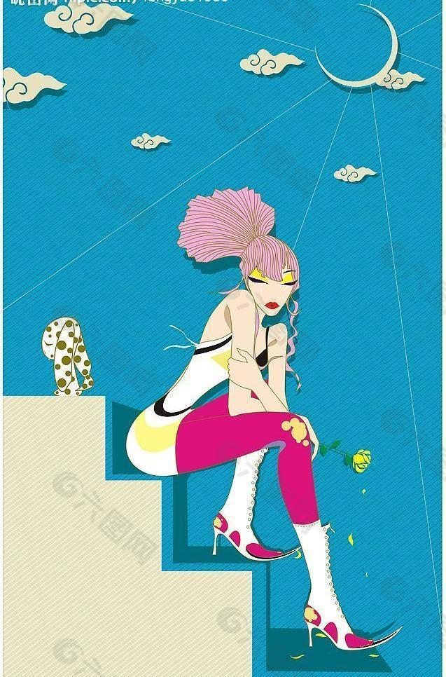 另類時(shí)尚插畫(huà)——明月幾時(shí)有圖片