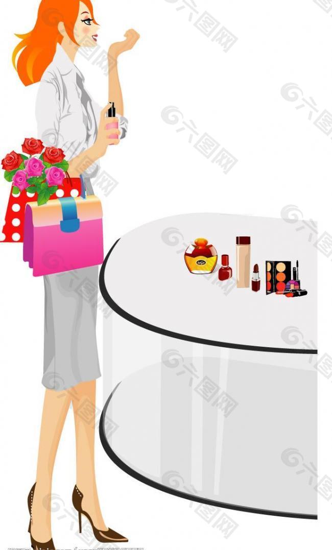 甜美新女性矢量圖圖片