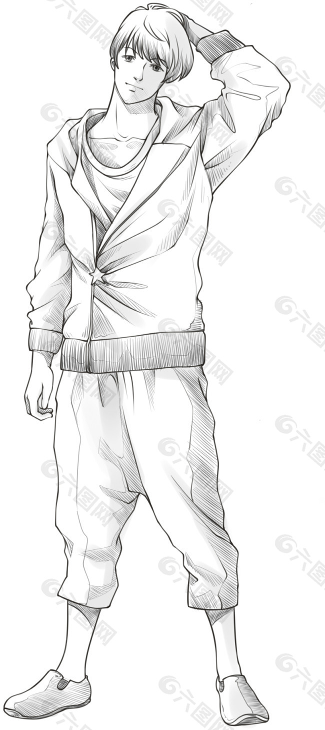 男人站立圖
