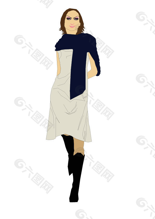 美女插畫素材