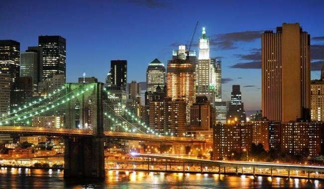 纽约城市夜景高清摄影图片