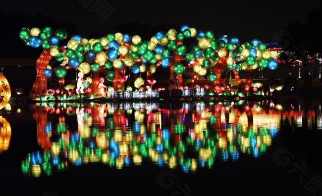 千燈湖公園彩燈文化圖片