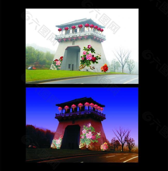 城墻設(shè)計(jì) 光雕圖片