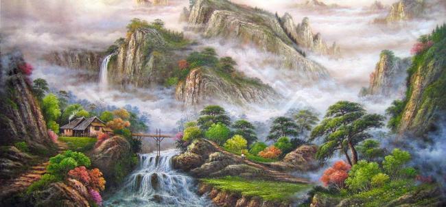 油画风景 装饰画 无框画图片